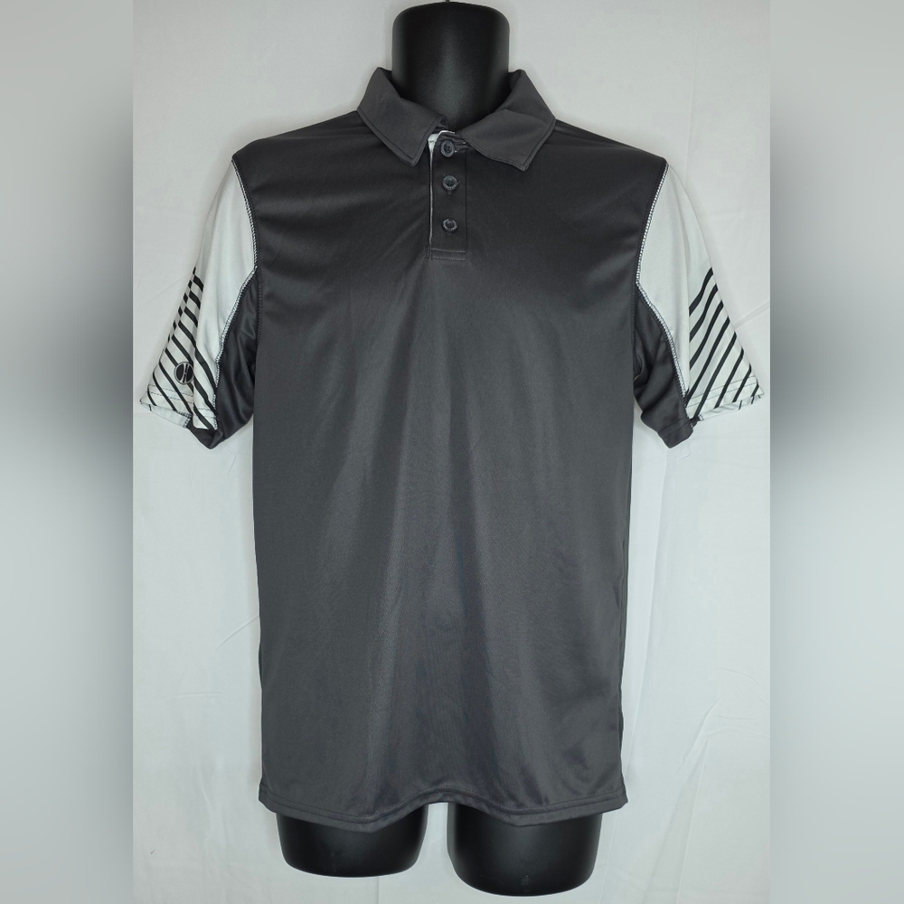 Holloway Arc Polo Dark Gray Striped Size Small Baseball Softball New BK-0893
